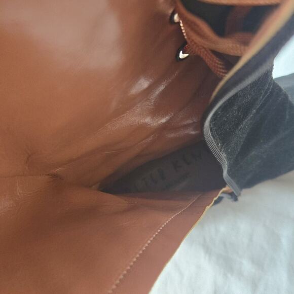 Peter Kent Women's Suede/Leather Flat Boots Black Size 38.5/US 8 Italy - Picture 8 of 10